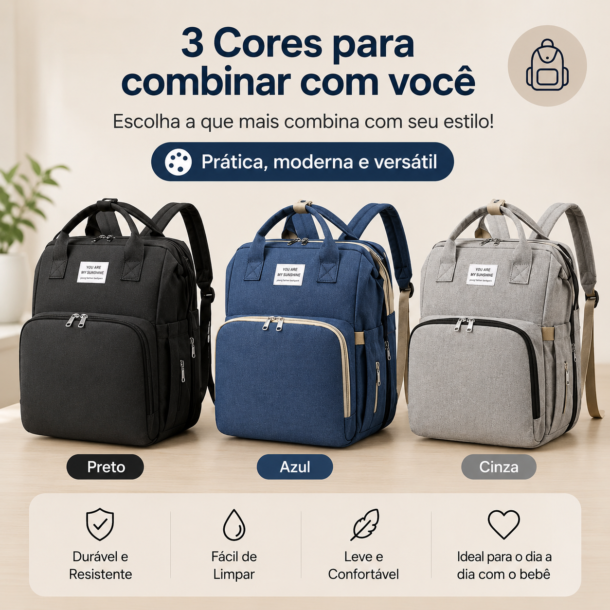 MamiNest Mochila Maternidade 2 em 1