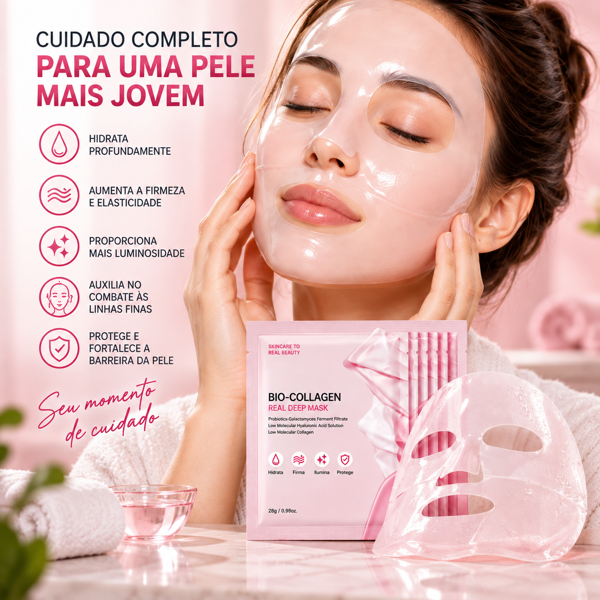 BIO-COLLAGEN REAL DEEP MASK - PDRN e Colágeno