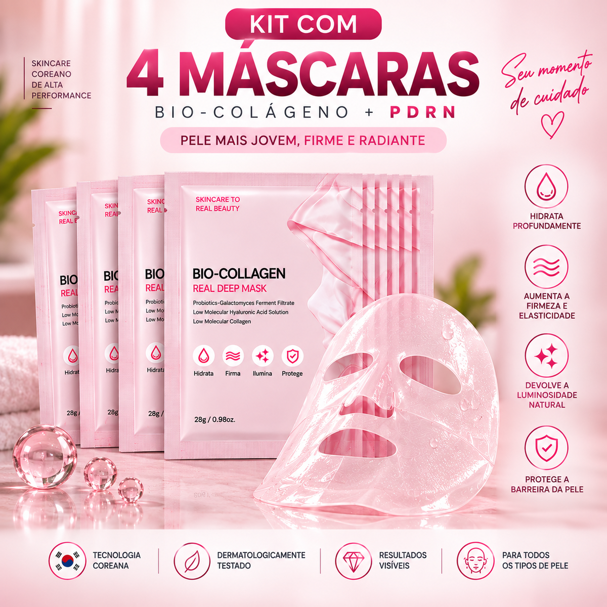 BIO-COLLAGEN REAL DEEP MASK - PDRN e Colágeno