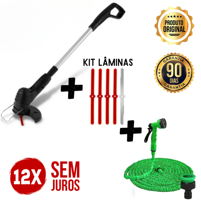 Cortador de Grama Sem Fio a Bateria - Portátil + Mangueira Expanciva (DESCONTO EXCLUSIVO ATÉ 23:59 DE HOJE)