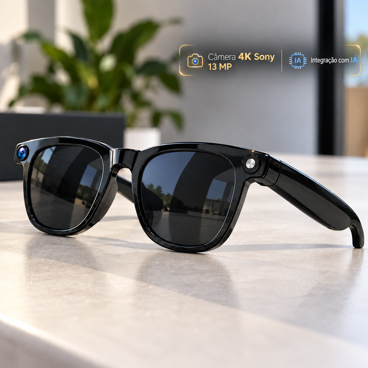 Smart Glasses Pro — Câmera 4K Sony 13 MP | Integração com IA