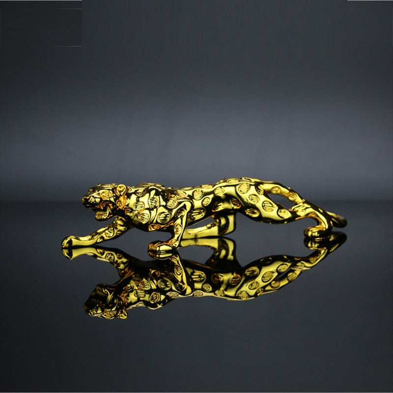 Escultura de Leopardo em Resina para Decoração - AMERYK