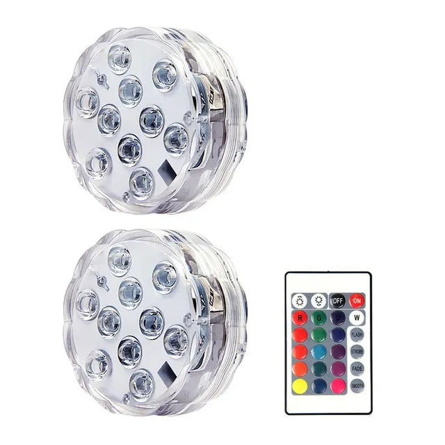 OFERTA DE CARNAVAL - Kit Luminárias de Piscina RGB - Sem Fio Com Controle Remoto - AMERYK