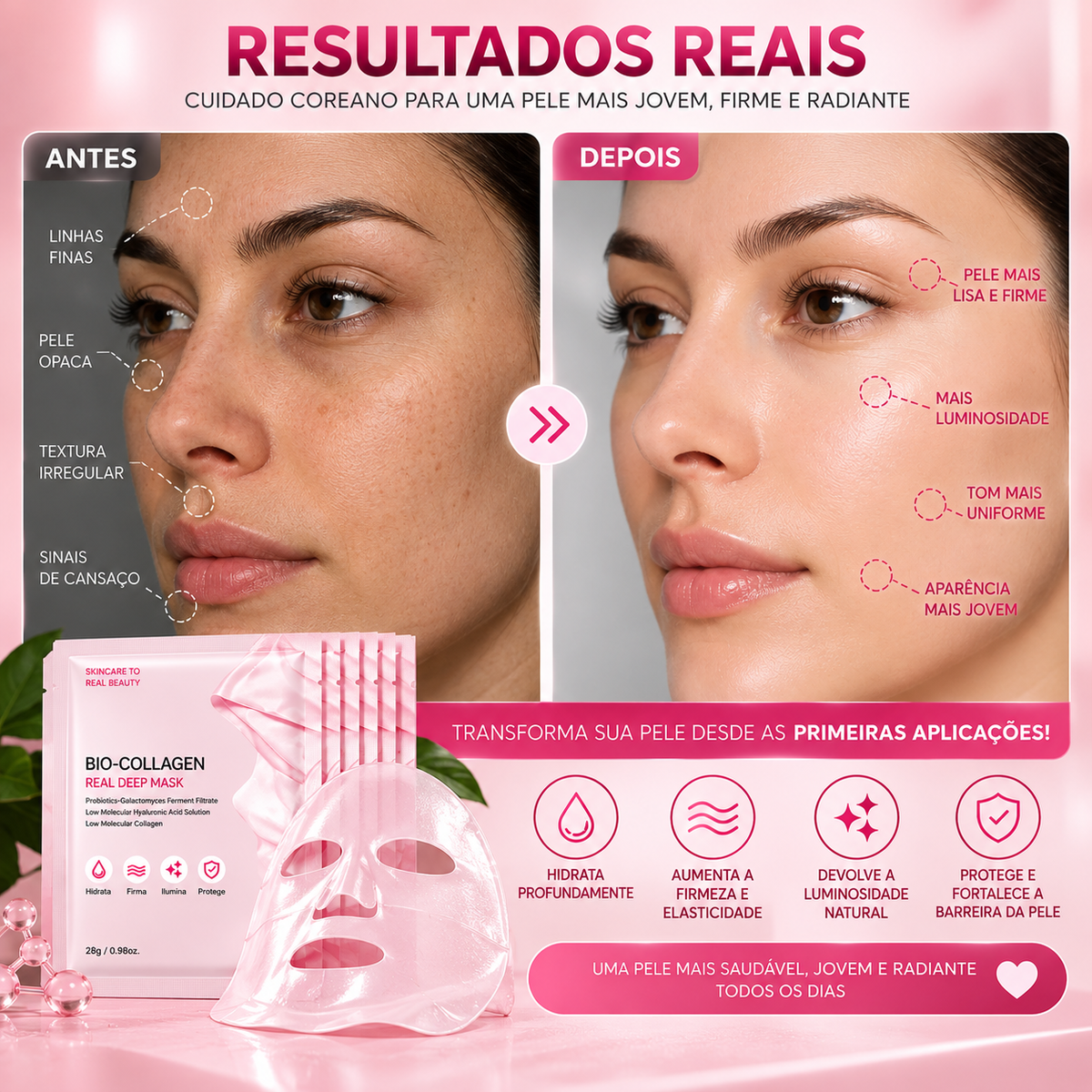 BIO-COLLAGEN REAL DEEP MASK - PDRN e Colágeno