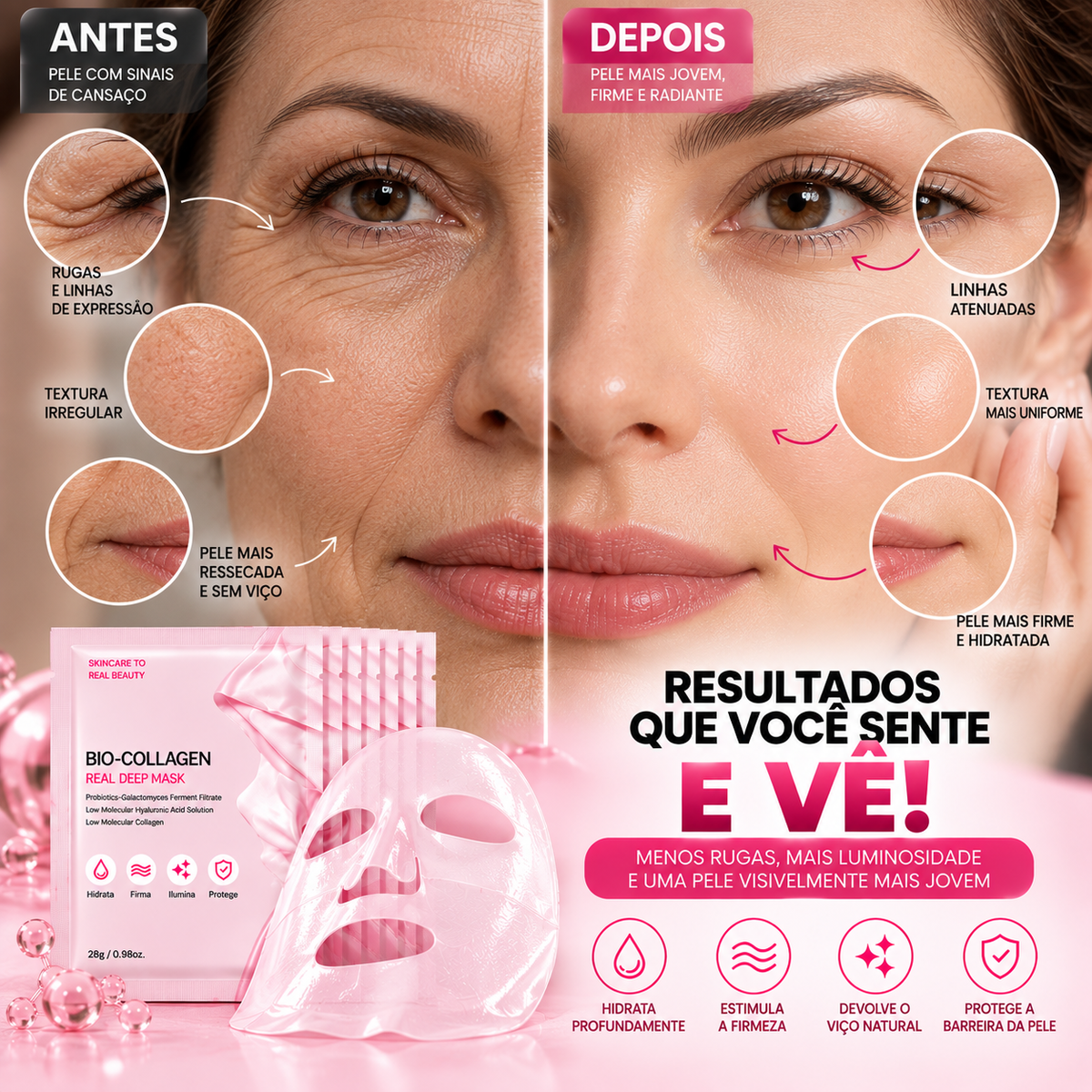 BIO-COLLAGEN REAL DEEP MASK - PDRN e Colágeno