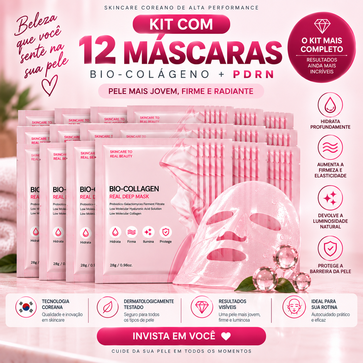 BIO-COLLAGEN REAL DEEP MASK - PDRN e Colágeno