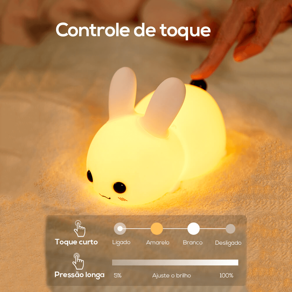 Luminária Infantil de Coelho em Silicone - AMERYK