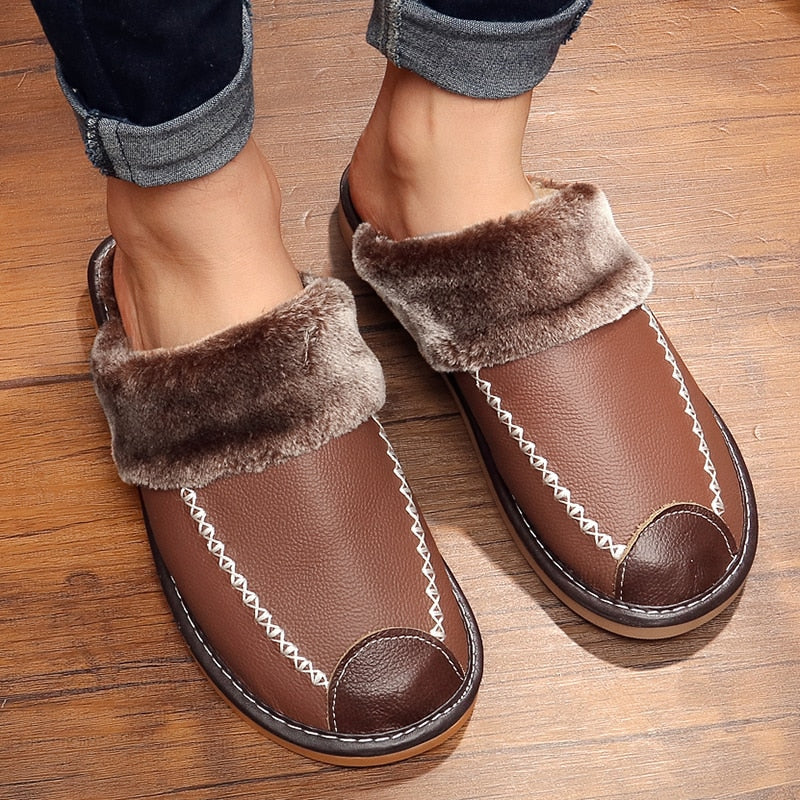 Pantufa de Inverno Masculina de Couro - AMERYK