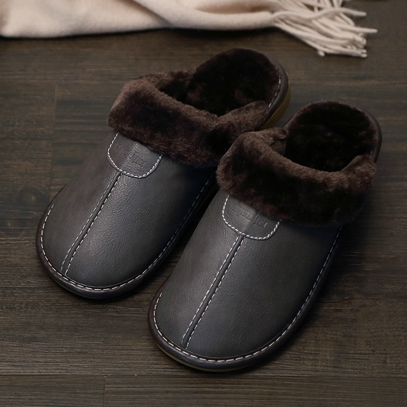 Pantufa de Inverno Masculina de Couro - AMERYK