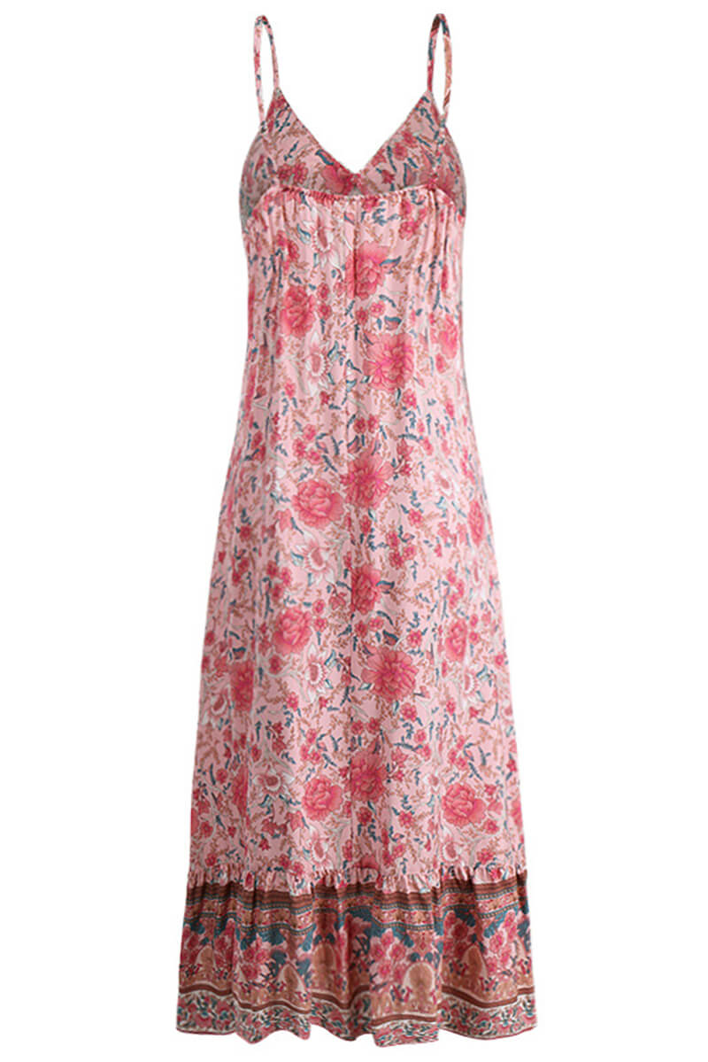 Vestido Alys Longo Decote V Estampado - AMERYK